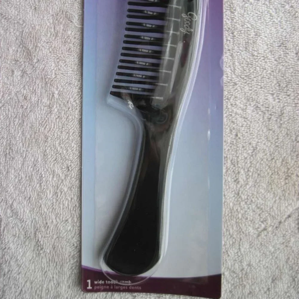Solid Plastic Curved Wide Spaced Teeth Tooth Super Detangling Hair Comb Detangle